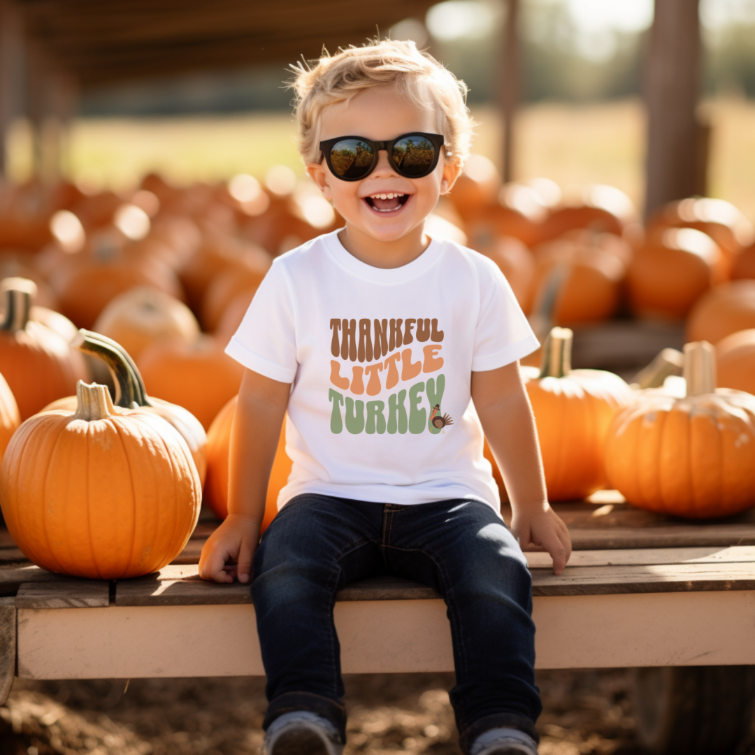 Thankful Little Turkey Toddler Short Sleeve Tee