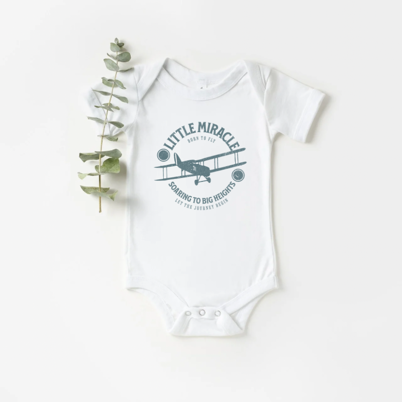 Little Miracle Soaring to Big Heights Baby Short Sleeve Bodysuit