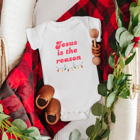 Jesus is the Reason Baby Short Sleeve Bodysuit