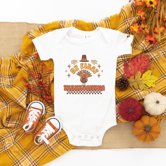 My First Thanksgiving Baby Short Sleeve Bodysuit