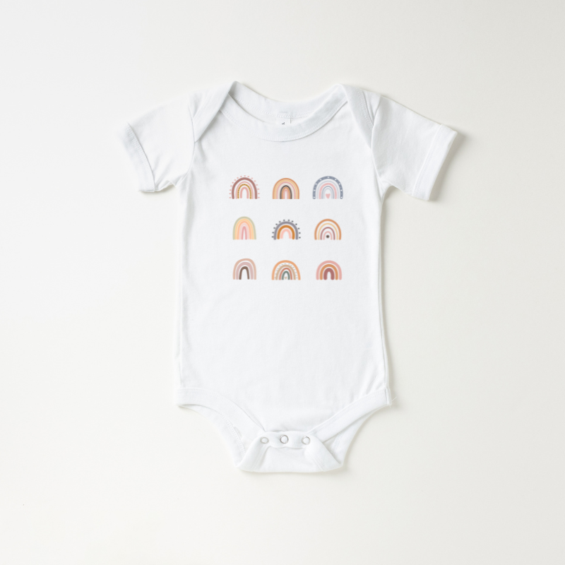 Boho Rainbows Baby Short Sleeve Bodysuit