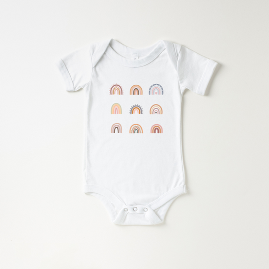 Boho Rainbows Baby Short Sleeve Bodysuit