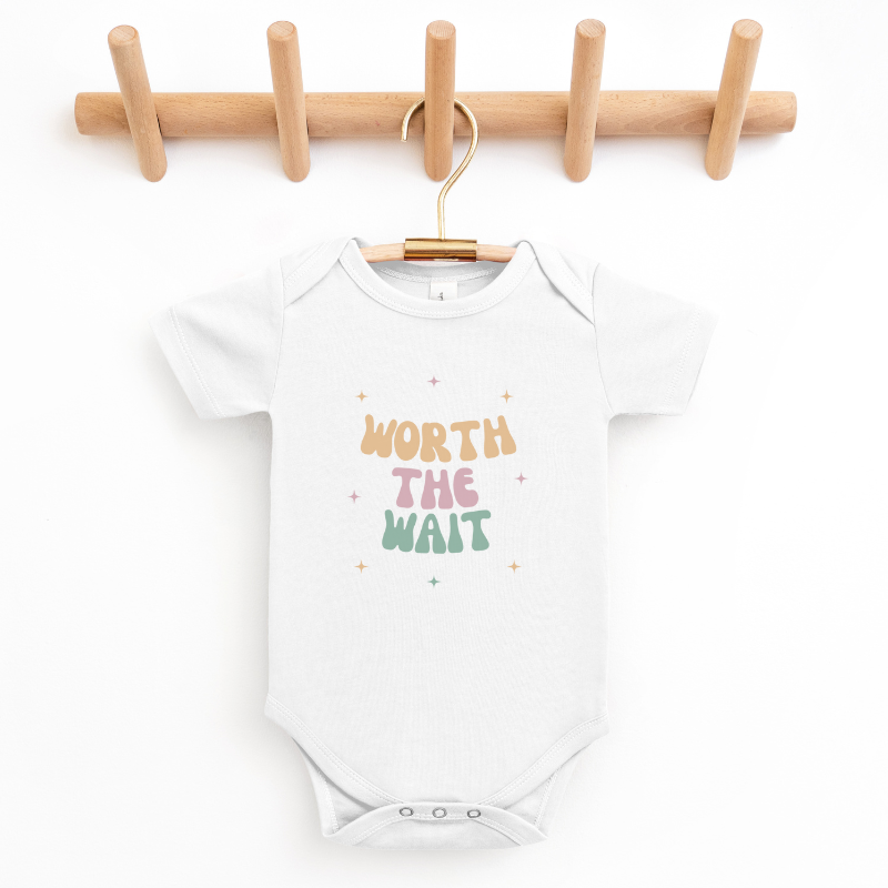 Worth the Wait Retro Baby Short Sleeve Bodysuit