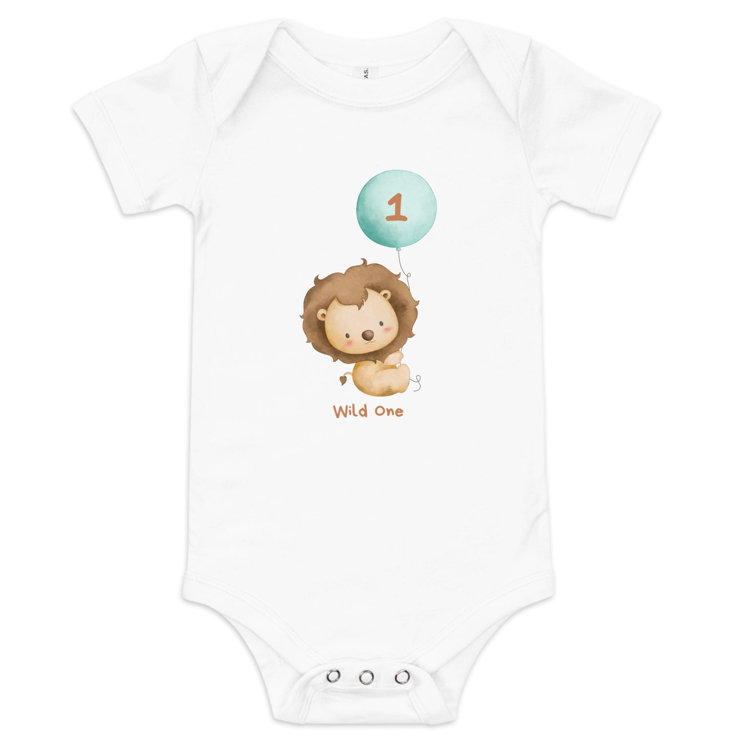 Wild One Lion Baby Short Sleeve Bodysuit