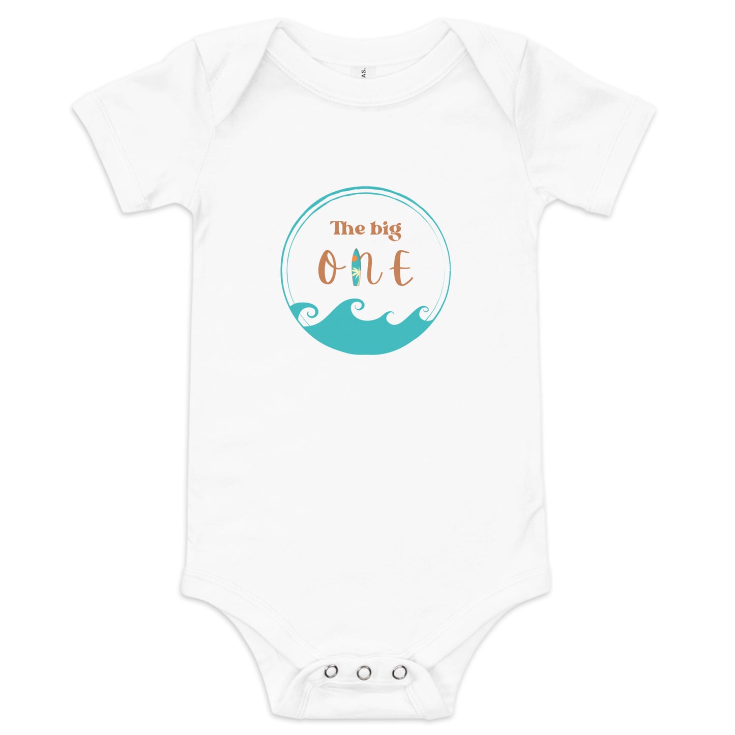 The Big One Baby Short Sleeve Bodysuit - Ocean Waves