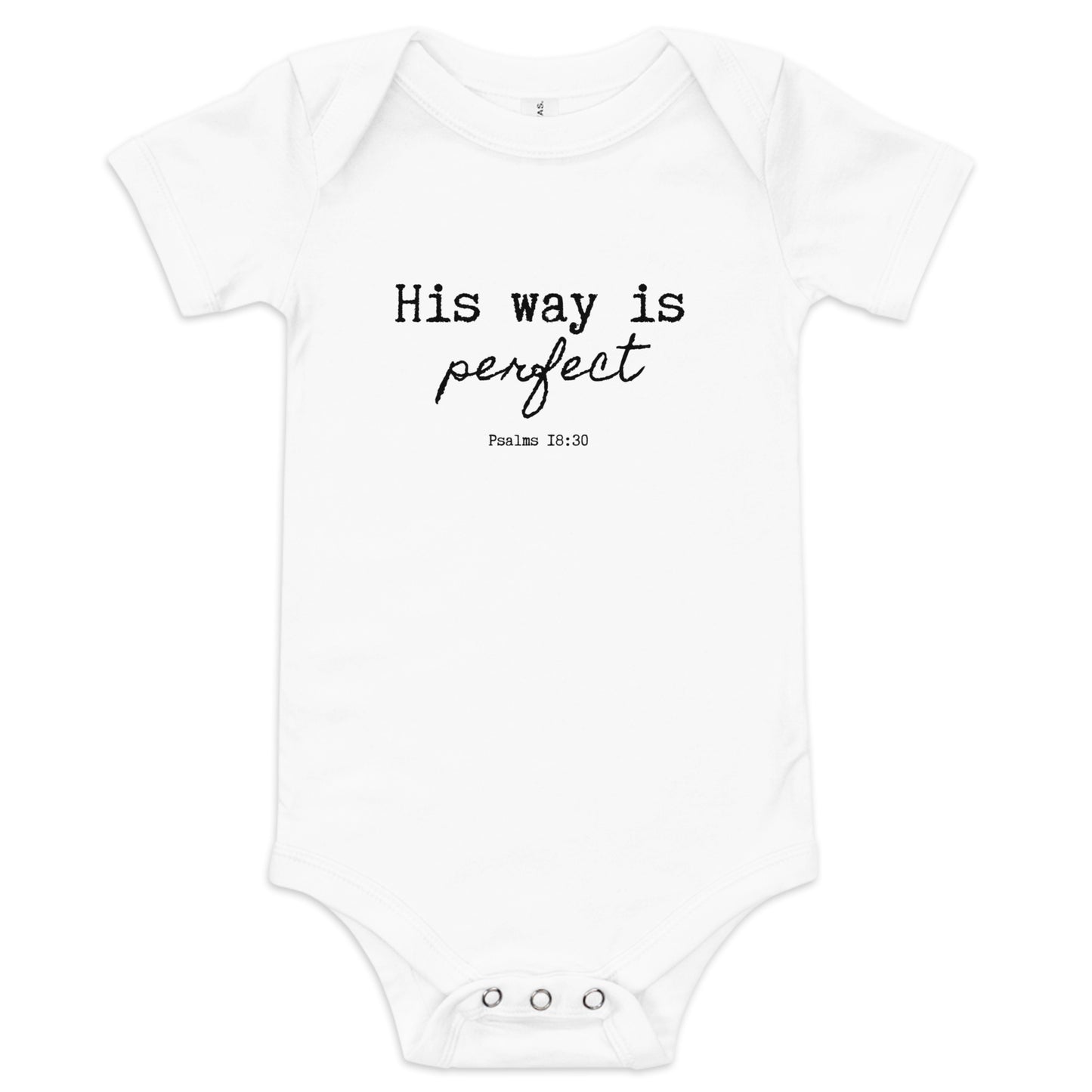 His Way is Perfect Baby Short Sleeve Bodysuit (multiple colors available)