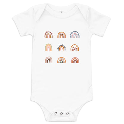 Boho Rainbows Baby Short Sleeve Bodysuit