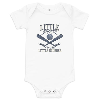 Little Miracle Future Little Slugger Baby Short Sleeve Bodysuit