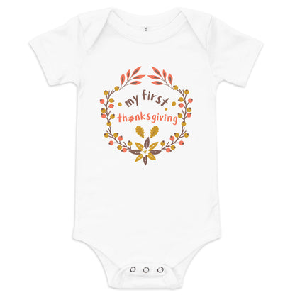 My First Thanksgiving Baby Short Sleeve Bodysuit