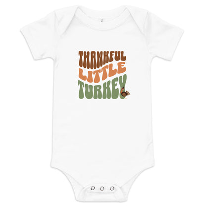 Thankful Little Turkey Baby Short Sleeve Bodysuit