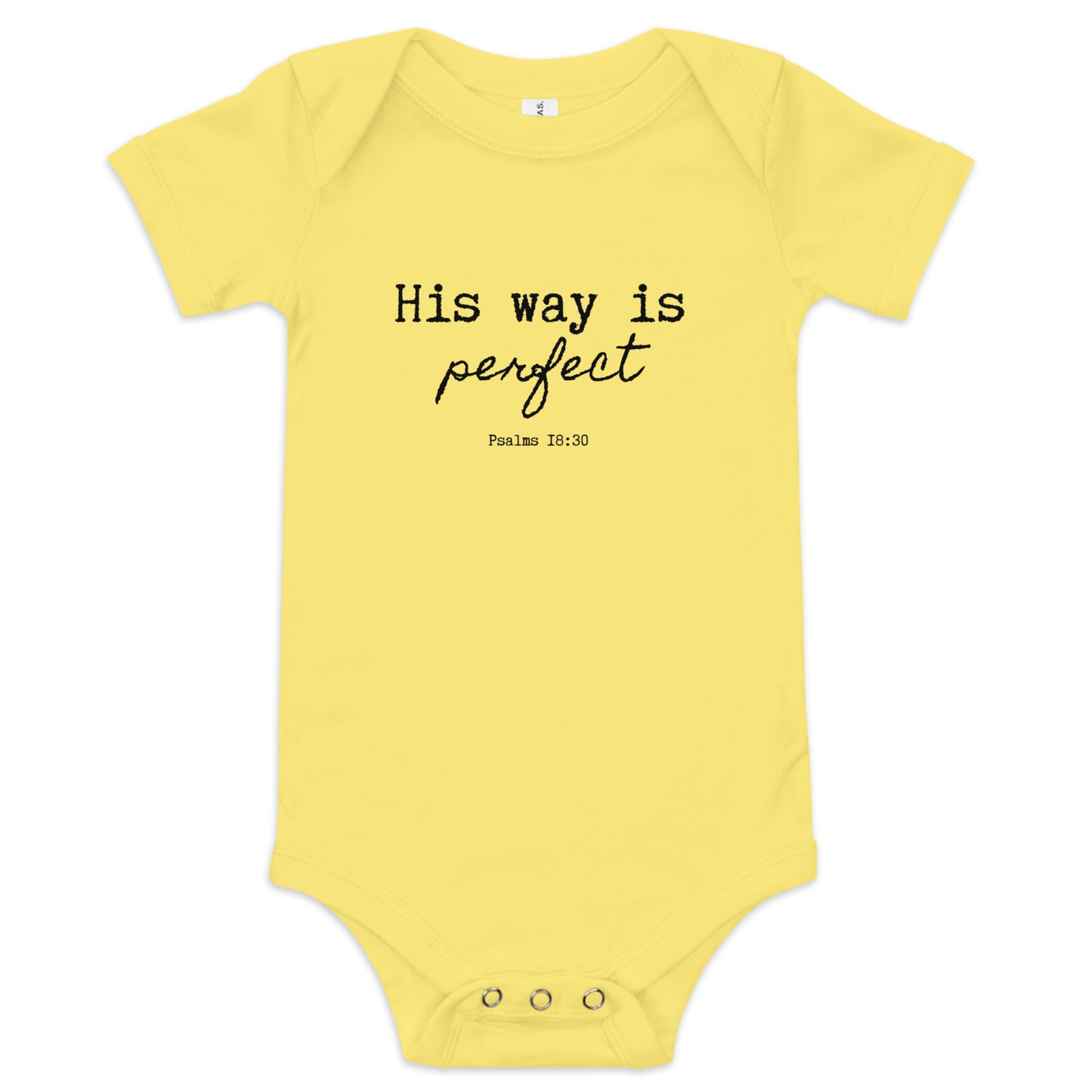 His Way is Perfect Baby Short Sleeve Bodysuit (multiple colors available)